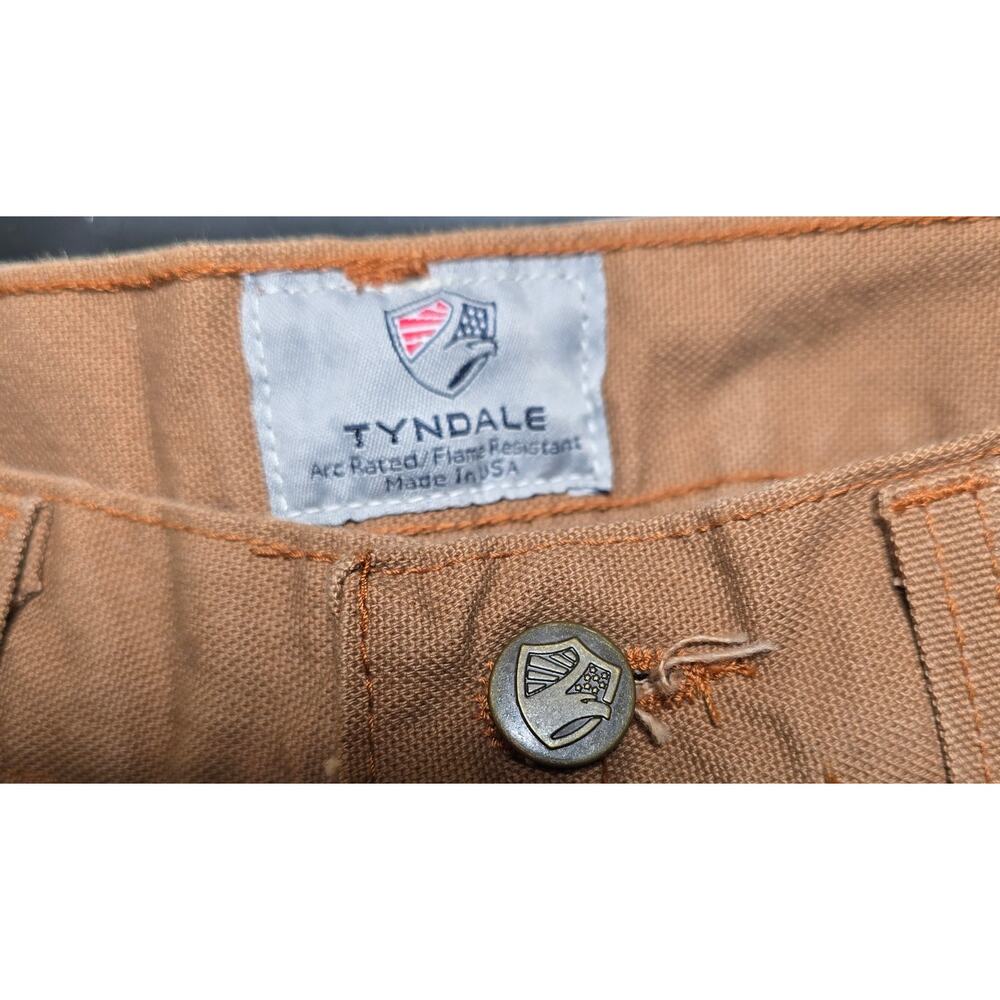 Tyndale Mens Welding Flame Resistant Canvas Pants Jeans Brown Tan Size 35W x 30L - Picture 2 of 7